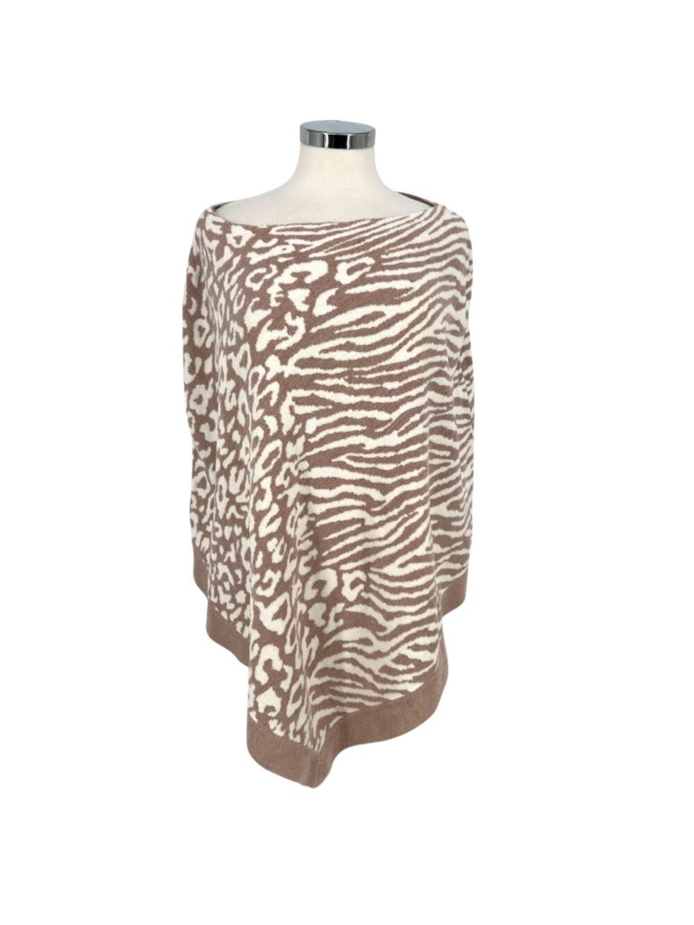 Barefoot Dreams CozyChic Ocean Breeze Poncho Rose Animal Print One Size Plus NWT